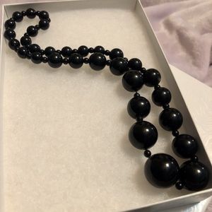 Black Chunky Ball Necklace